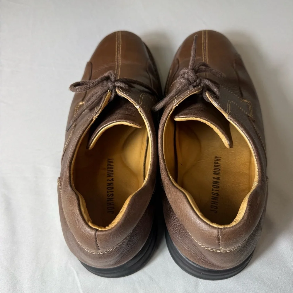 Johnston & Murphy 20-7223 Mens 9.5M Brown Leather Split Toe Oxford‎ Nice